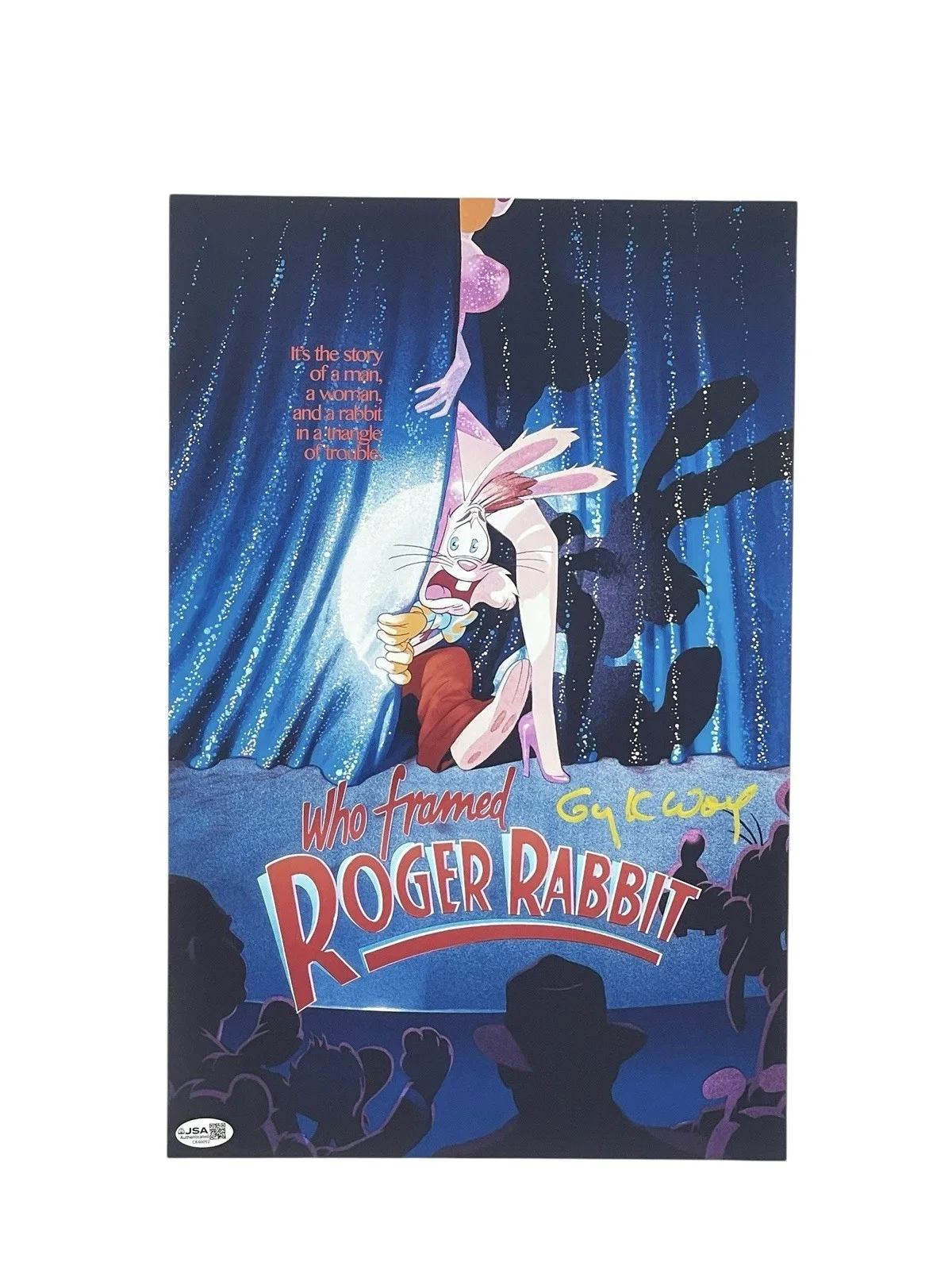 Gary K. Wolf — Who Framed Roger Rabbit Creator Author Gary K. Wolf Signed Poster Print JSA 🐰, image 2