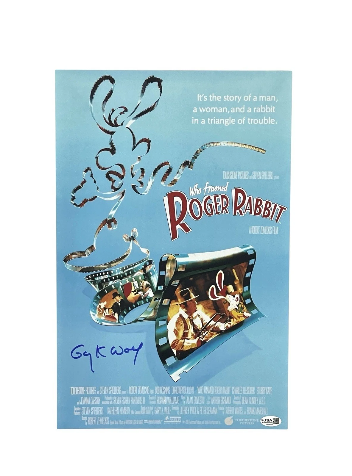 Gary K. Wolf — Who Framed Roger Rabbit Creator Author Gary K. Wolf Signed Poster Print JSA 🐰, image 2