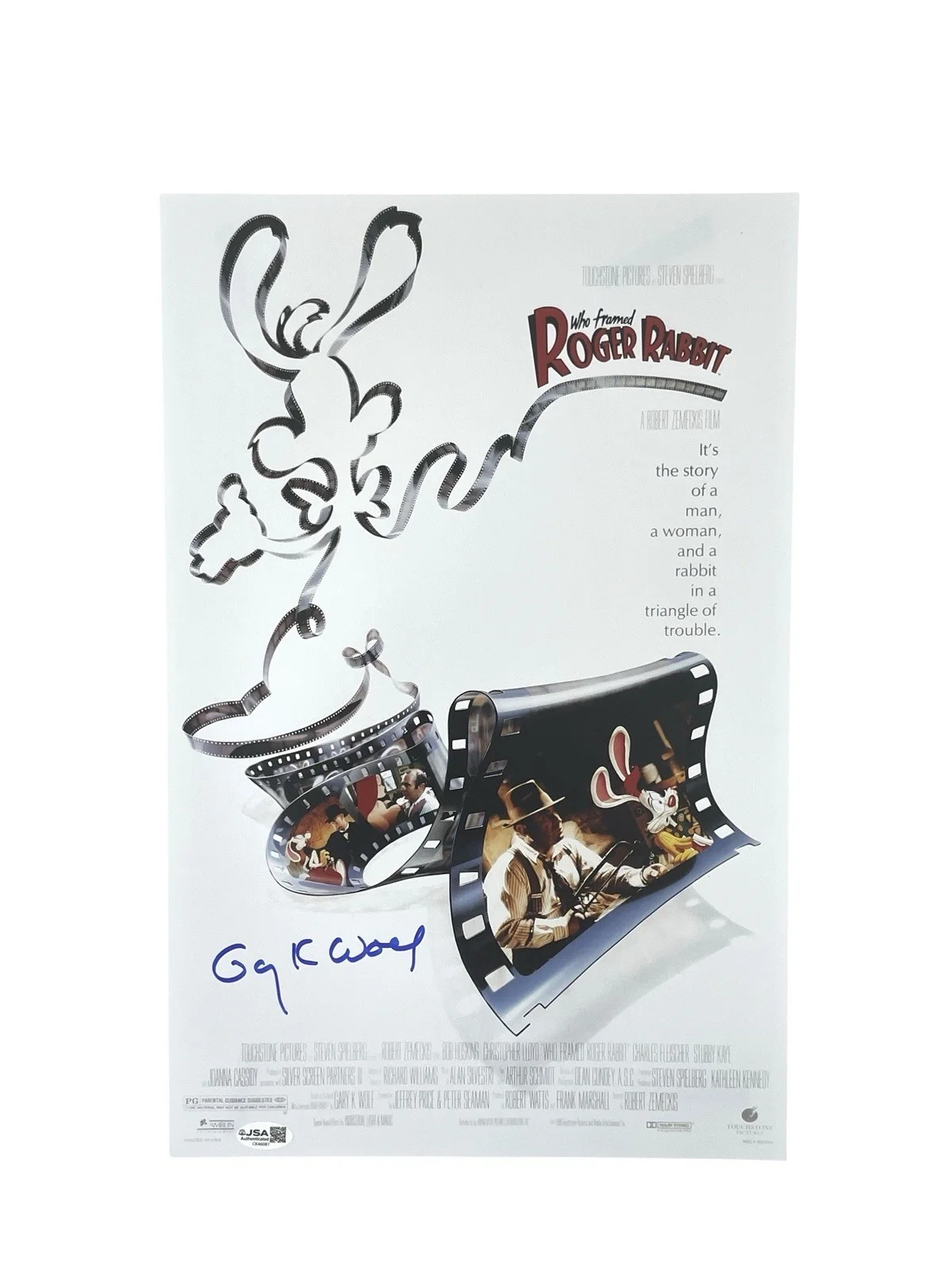 Gary K. Wolf — Who Framed Roger Rabbit Creator Author Gary K. Wolf Signed Poster Print JSA 🐰, image 2