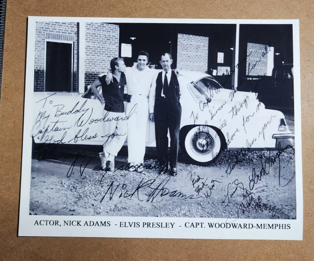 2 Vtg Photos of NICK ADAMS, ELVIS PRESLEY, BILL HALEY, JIMMY VELVET - One SIGNED, изображение 2
