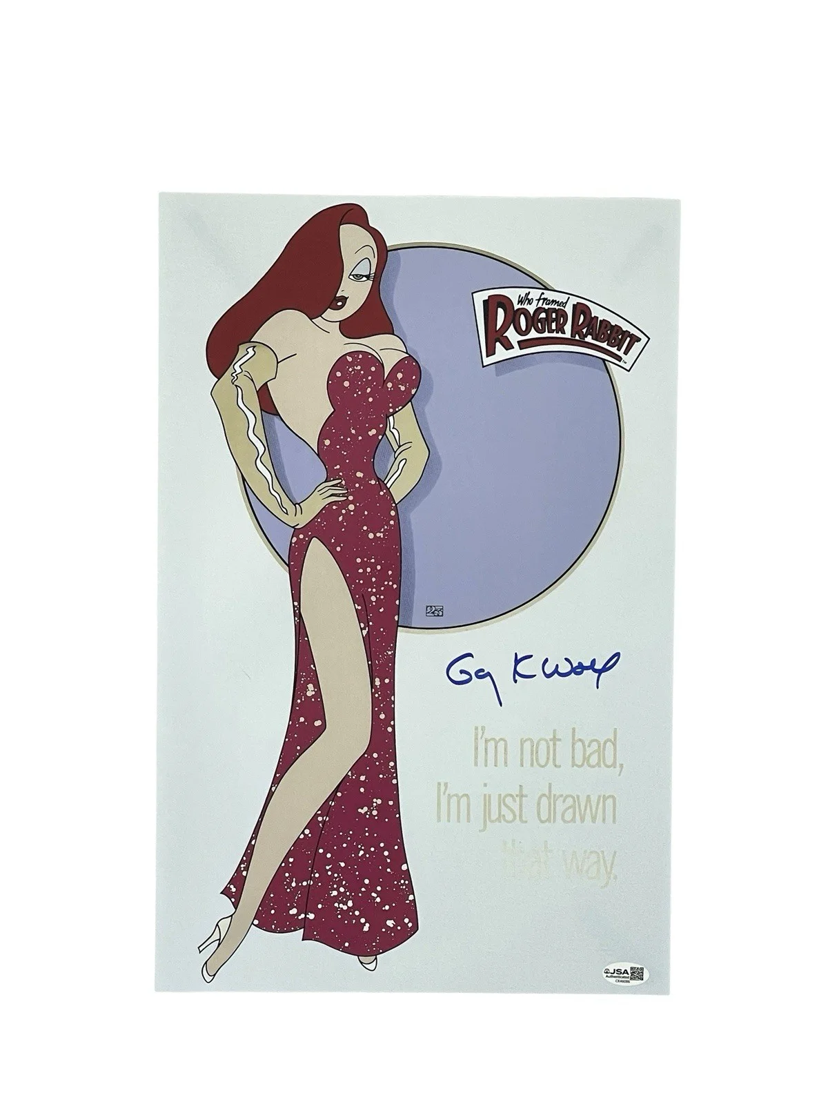 Gary K. Wolf — Who Framed Roger Rabbit Creator Gary K. Wolf Signed Jessica Rabbit Poster JSA 🐰, image 2