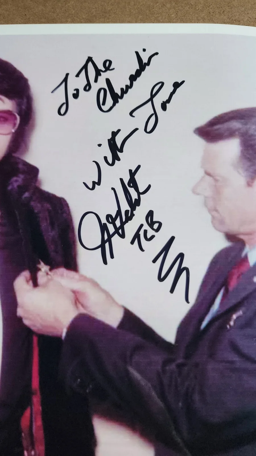 Vtg Photo of ELVIS PRESLEY w/Sheriff Bill Mitchell SIGNED by JIMMY VELVET - 1970, изображение 2