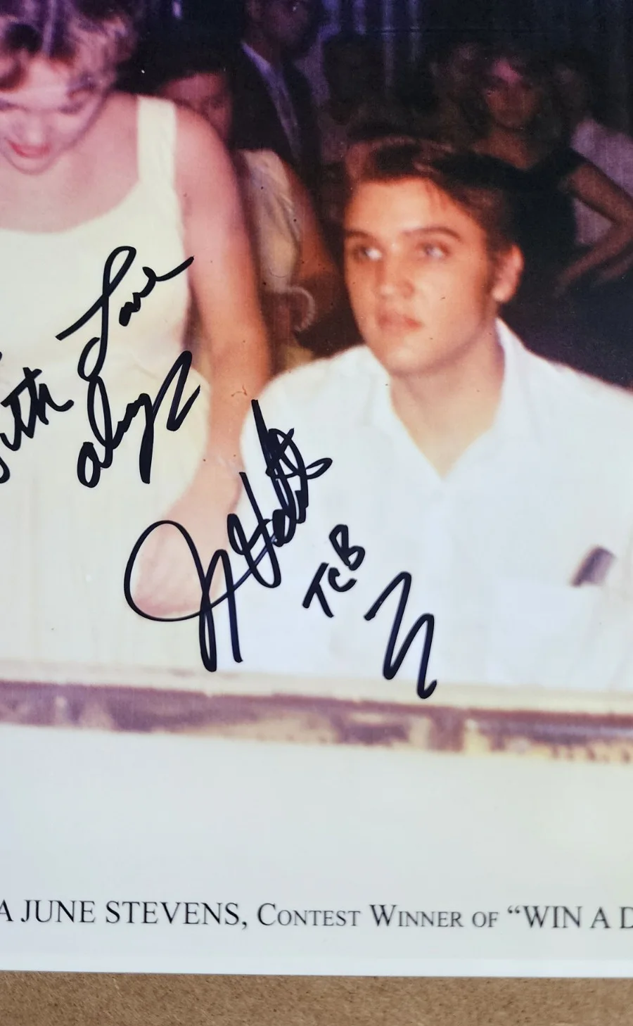 Vtg Photo of ELVIS PRESLEY w/Andrea June Stevens SIGNED by JIMMY VELVET - 1956, изображение 3