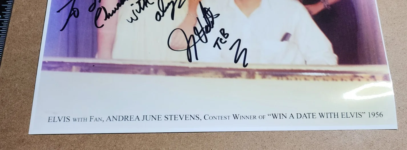 Vtg Photo of ELVIS PRESLEY w/Andrea June Stevens SIGNED by JIMMY VELVET - 1956, изображение 4