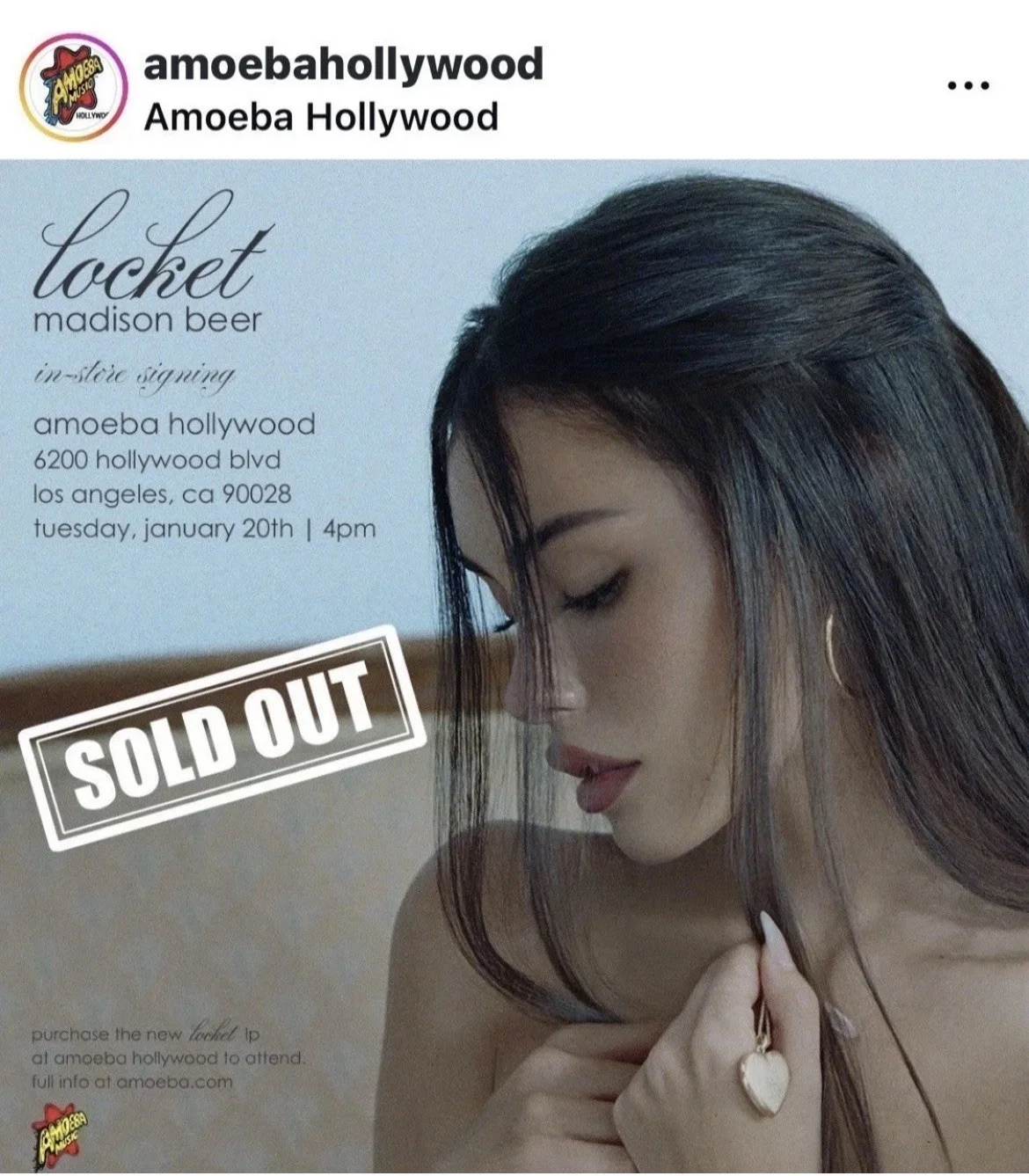 Madison Beer Heart Signed Autographed Locket vinyl sleeve proof of purchase, изображение 2