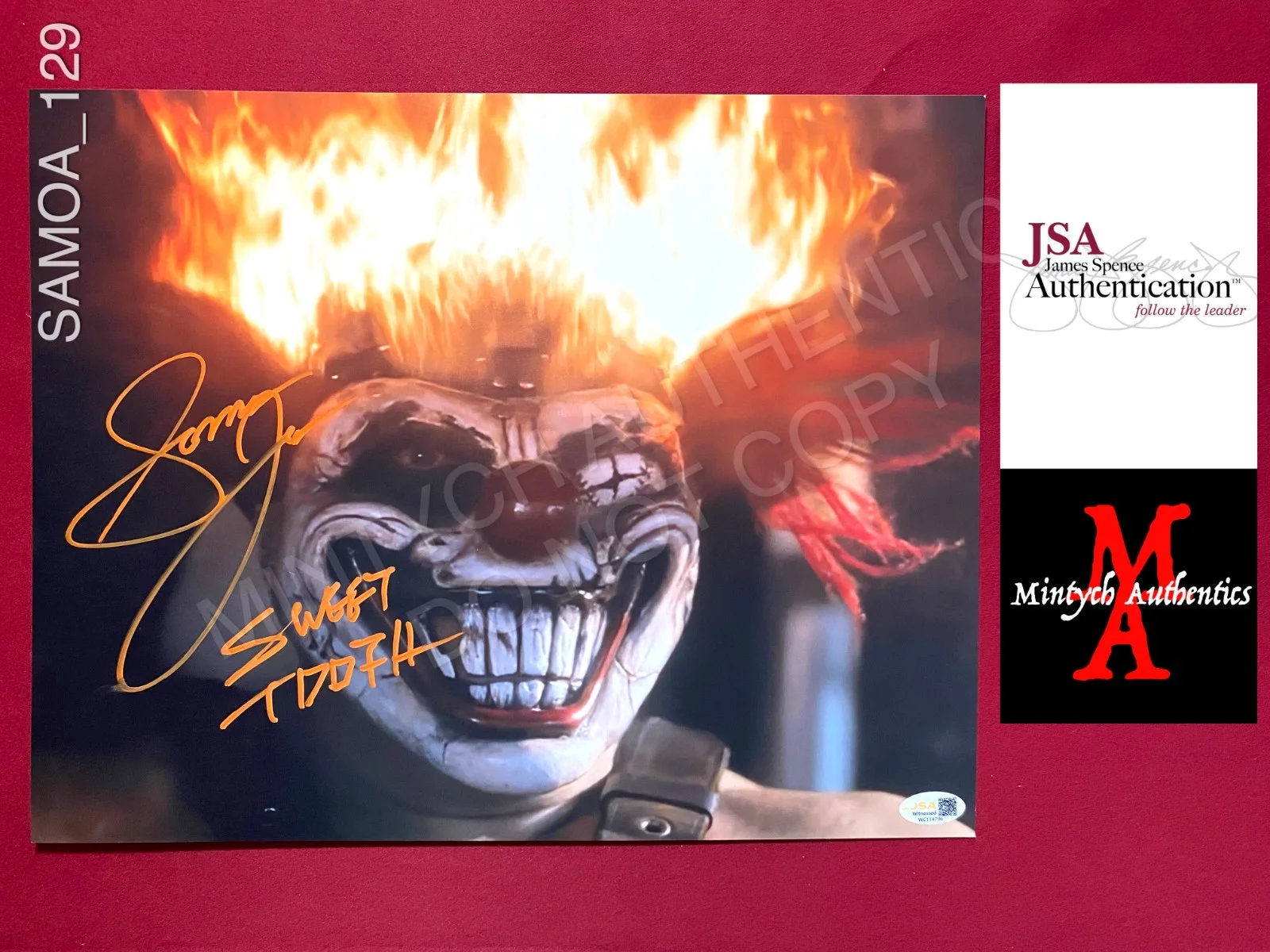Samoa Joe — Samoa Joe autographed signed 11x14 photo Twisted Metal Sweet Tooth WWE AEW JSA