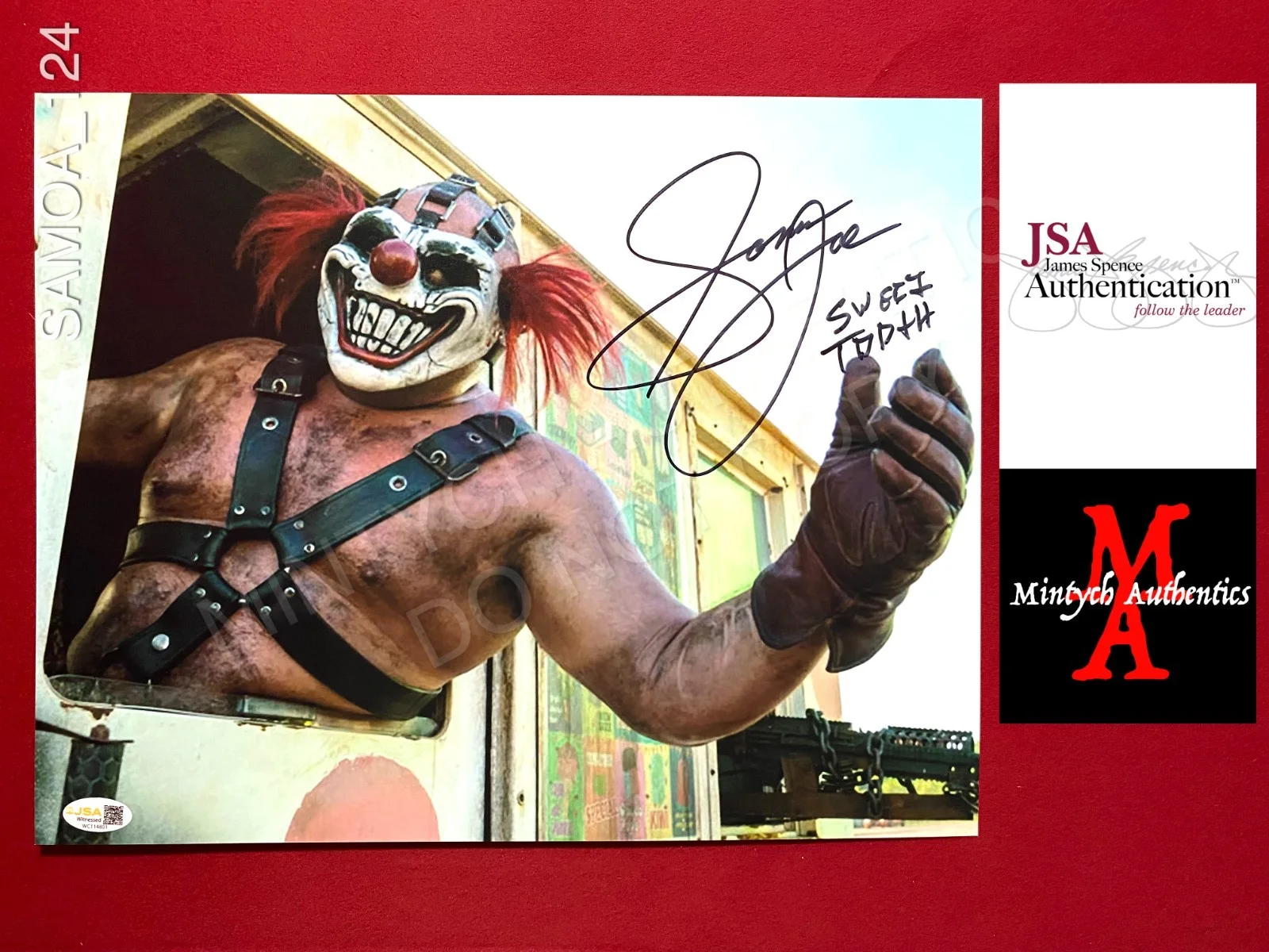 Samoa Joe — Samoa Joe autographed signed 11x14 photo Twisted Metal Sweet Tooth WWE AEW JSA