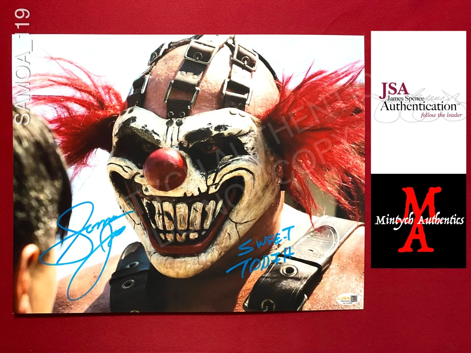 Samoa Joe — Samoa Joe autographed signed 11x14 photo Twisted Metal Sweet Tooth WWE AEW JSA