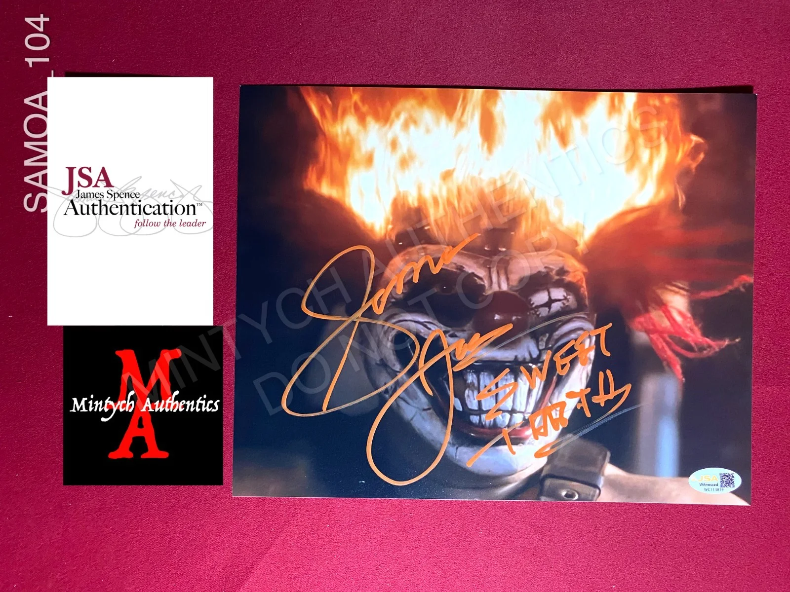 Samoa Joe — Samoa Joe autographed signed 8x10 photo Twisted Metal Sweet Tooth WWE AEW JSA
