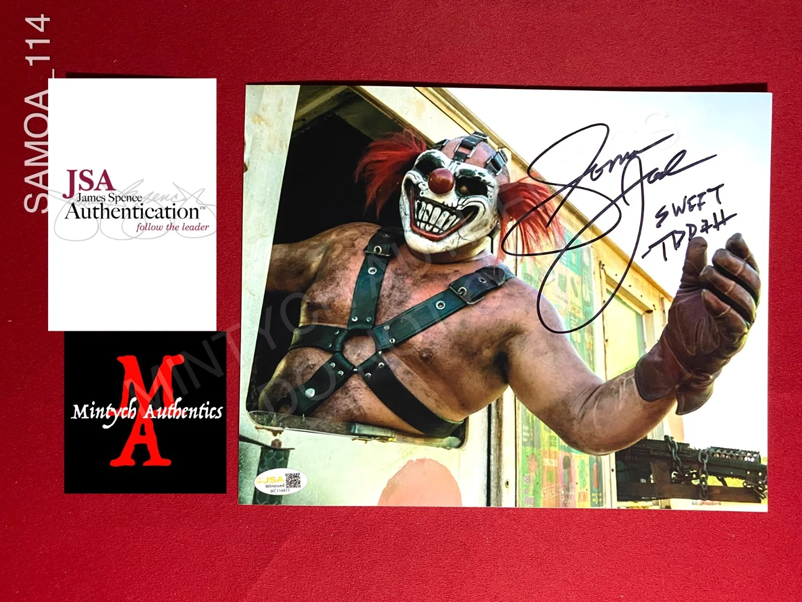Samoa Joe — Samoa Joe autographed signed 8x10 photo Twisted Metal Sweet Tooth WWE AEW JSA