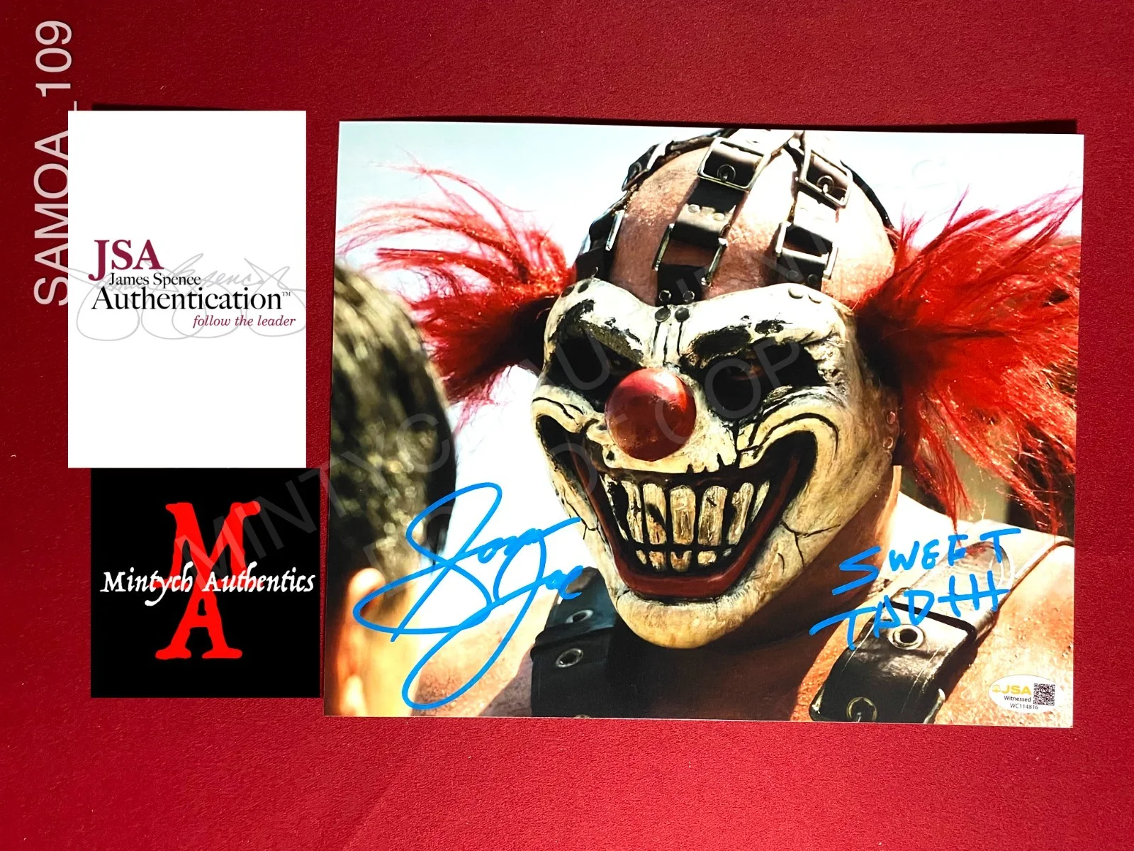 Samoa Joe — Samoa Joe autographed signed 8x10 photo Twisted Metal Sweet Tooth WWE AEW JSA