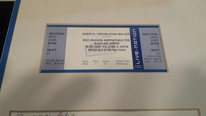 * SHERYL CROW * signed handwritten letter / ticket display, image 3