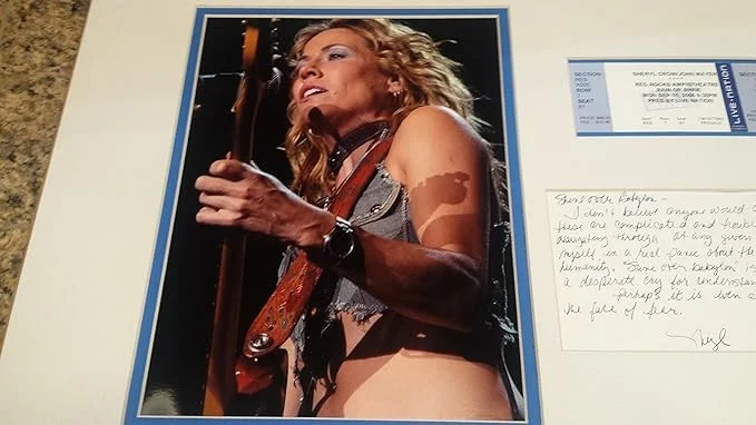 * SHERYL CROW * signed handwritten letter / ticket display, image 4