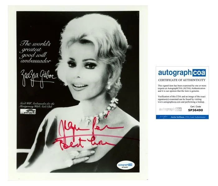Zsa Zsa Gabor — Zsa Zsa Gabor "Moulin Rouge" AUTOGRAPH Signed Autographed 8x10 Photo ACOA
