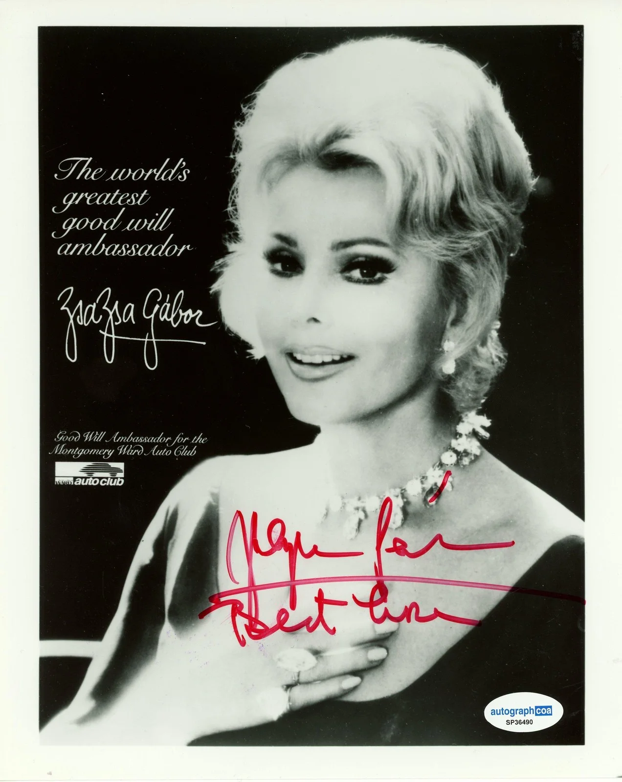 Zsa Zsa Gabor — Zsa Zsa Gabor "Moulin Rouge" AUTOGRAPH Signed Autographed 8x10 Photo ACOA, изображение 2
