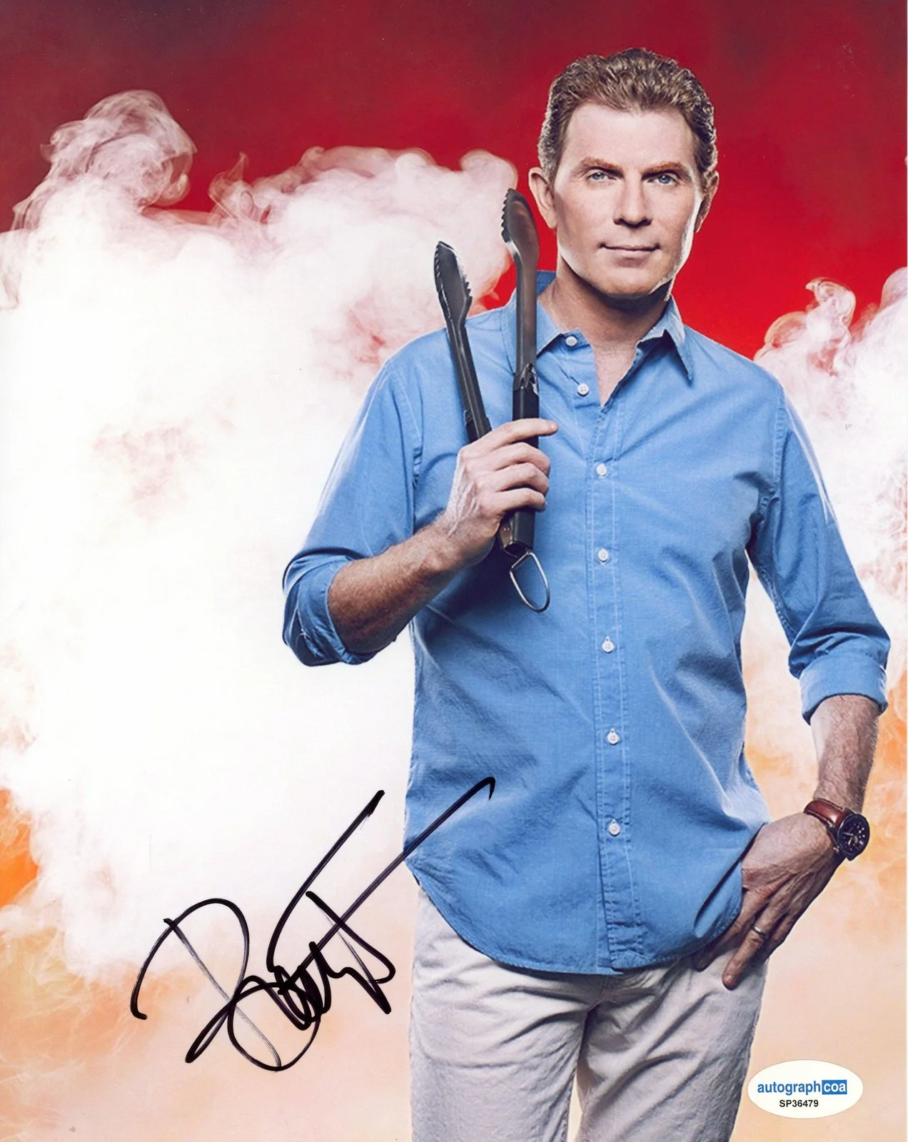 Bobby Flay — Bobby Flay "Boy Meets Grill" Chef AUTOGRAPH Signed Autographed 8x10 Photo ACOA, image 2