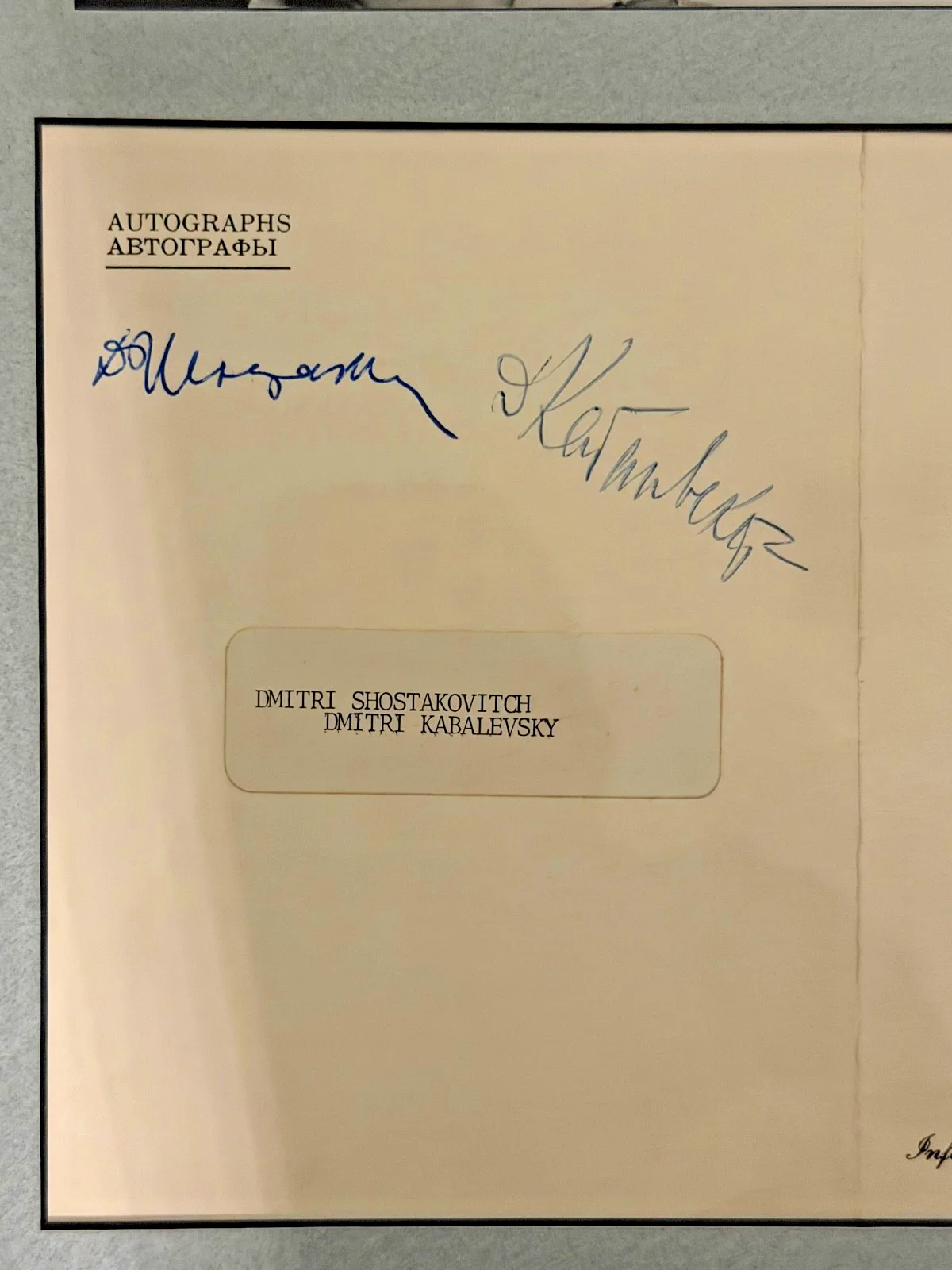 Dmitri Shostakovich & Dmitri Kabalevsky Signed 1959 ASCAP Invitation w/ Photo, изображение 3