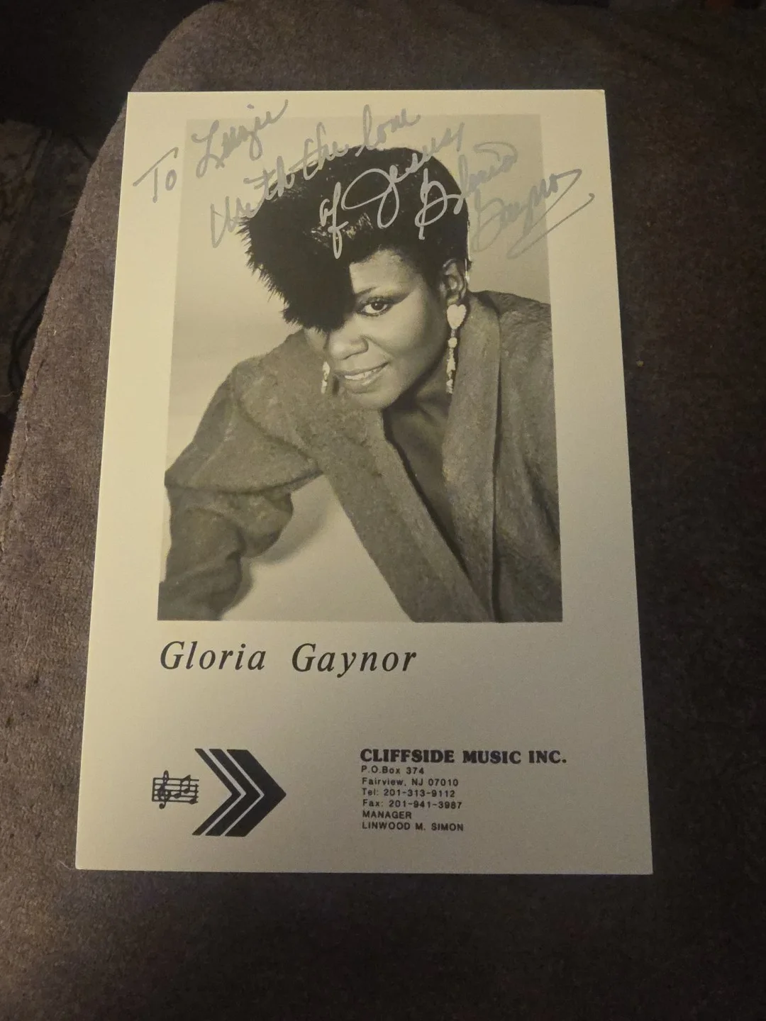 GLORIA GAYNOR — GLORIA GAYNOR Hand Signed Autograph 4X6 Photo -SINGER - SONG - I WILL SURVIVE-