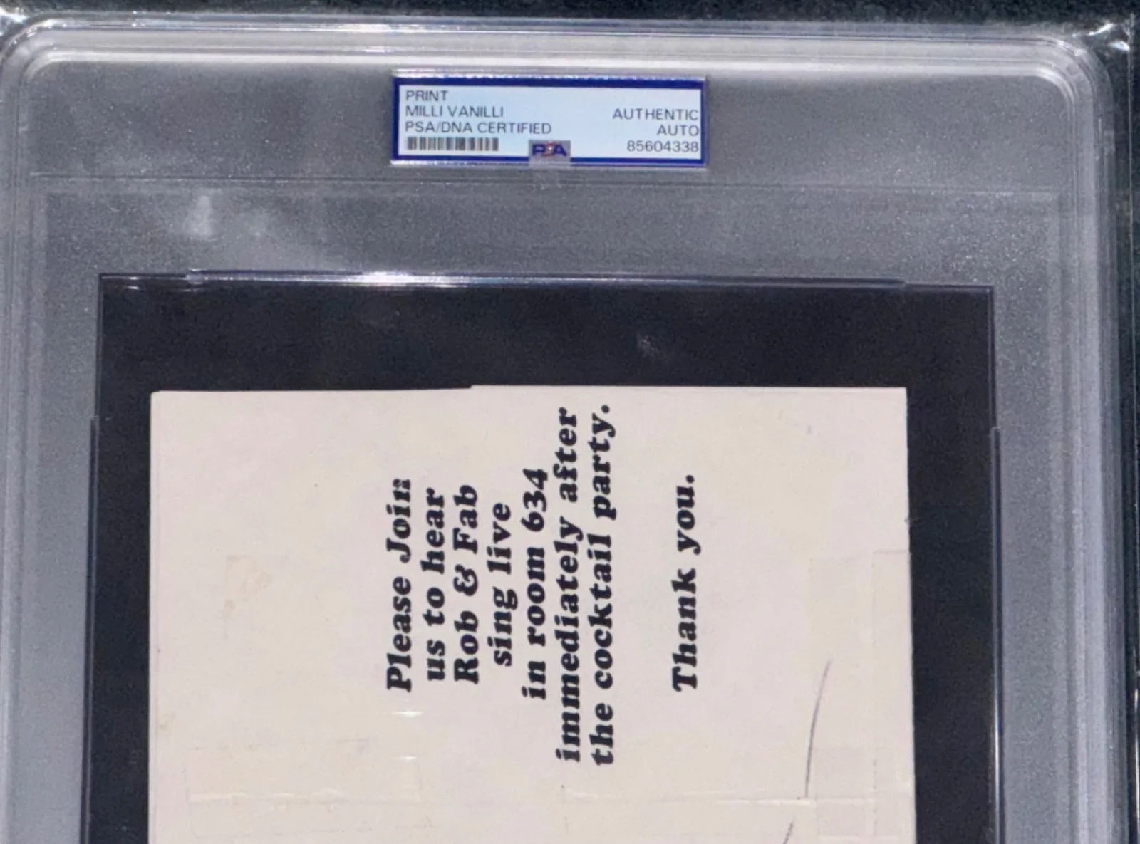 Signed Milli Vanilli Ticket Invite Autographed w/Fab & Rob Pilatus Auto Rare PSA, изображение 2
