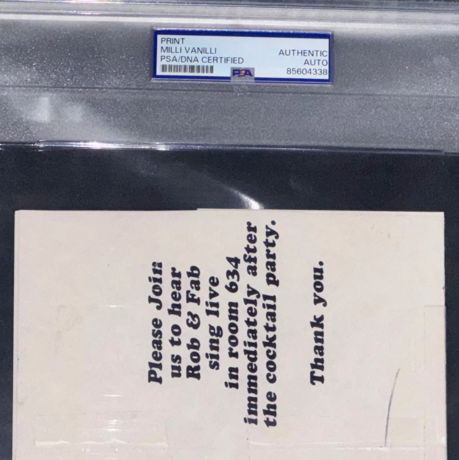 Signed Milli Vanilli Ticket Invite Autographed w/Fab & Rob Pilatus Auto Rare PSA, изображение 4