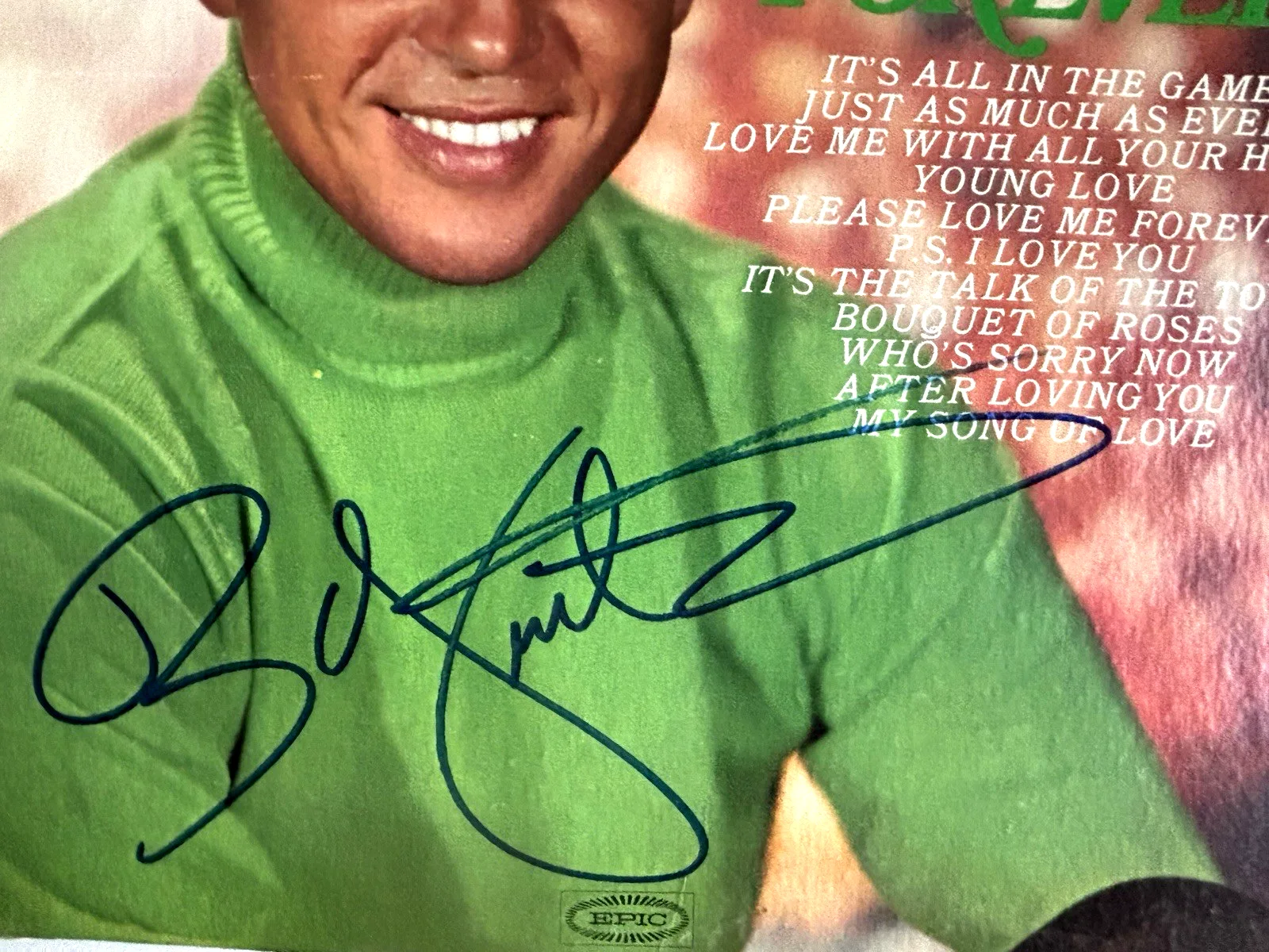 BOBBY VINTON Signed PLEASE LOVE ME FOREVER Vinyl LP RECORD Album PSA DNA COA, изображение 3
