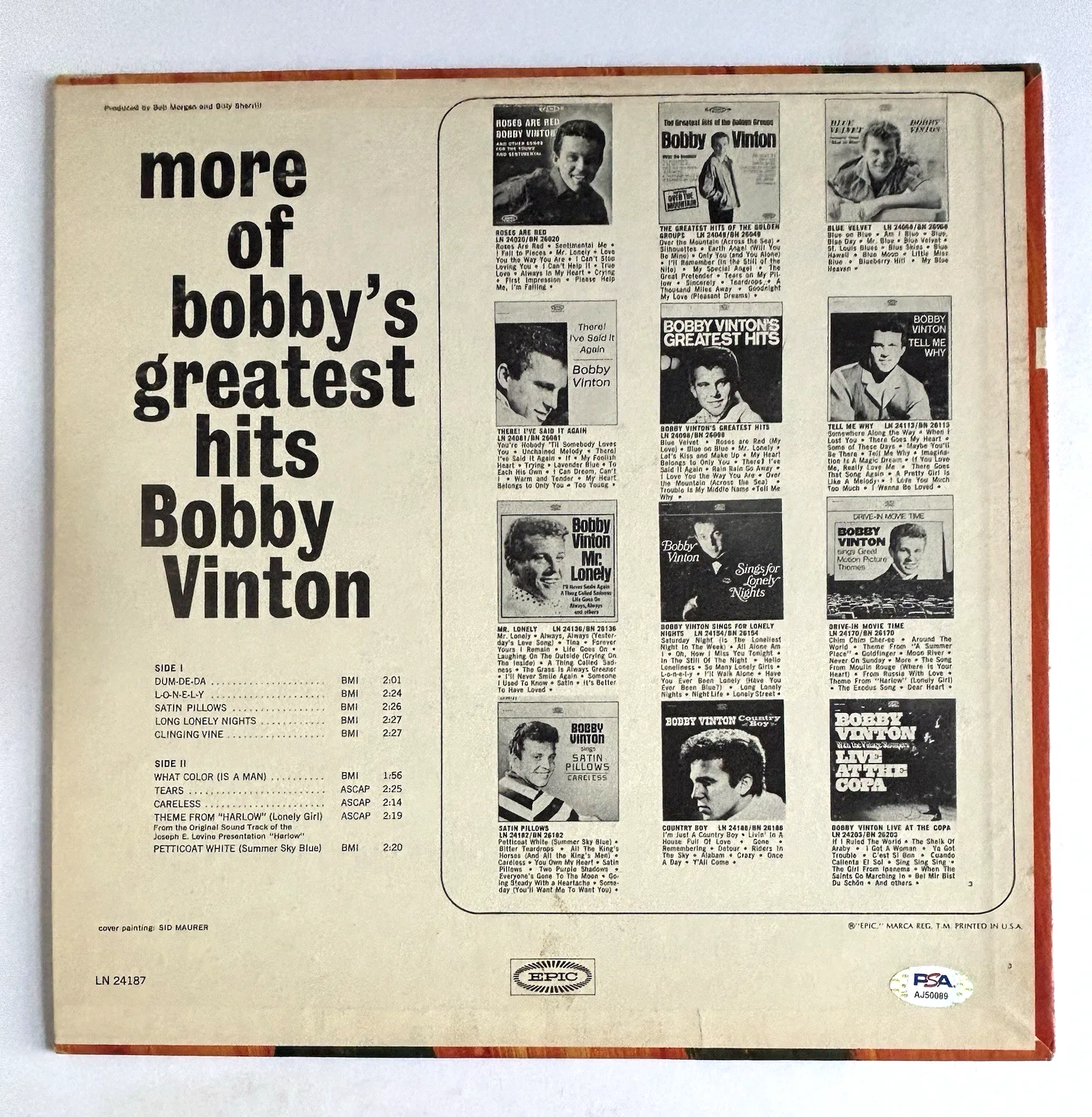 BOBBY VINTON Signed MORE GREATEST HITS Vinyl LP RECORD Album PSA DNA COA, image 4
