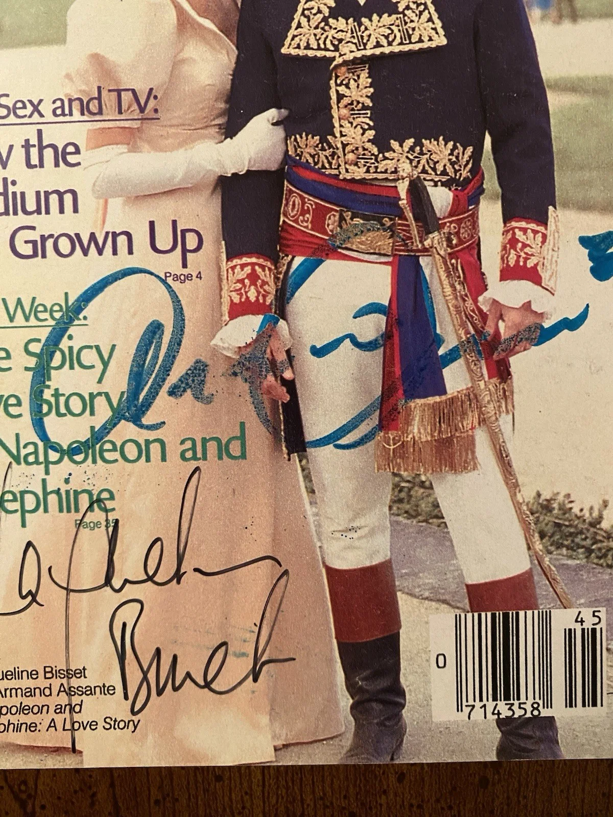 Jacqueline Bisset, Armand Assante — Jacqueline Bisset Armand Assante Signed TV Guide With COA Napoleon And Josephine, image 2