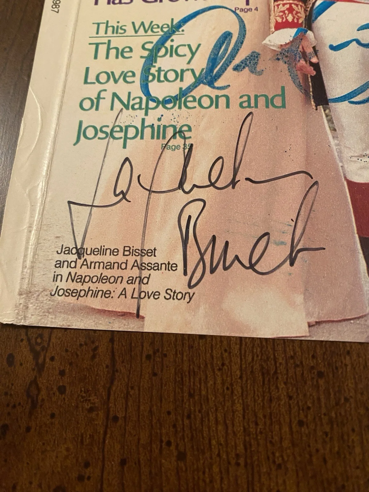 Jacqueline Bisset, Armand Assante — Jacqueline Bisset Armand Assante Signed TV Guide With COA Napoleon And Josephine, image 5