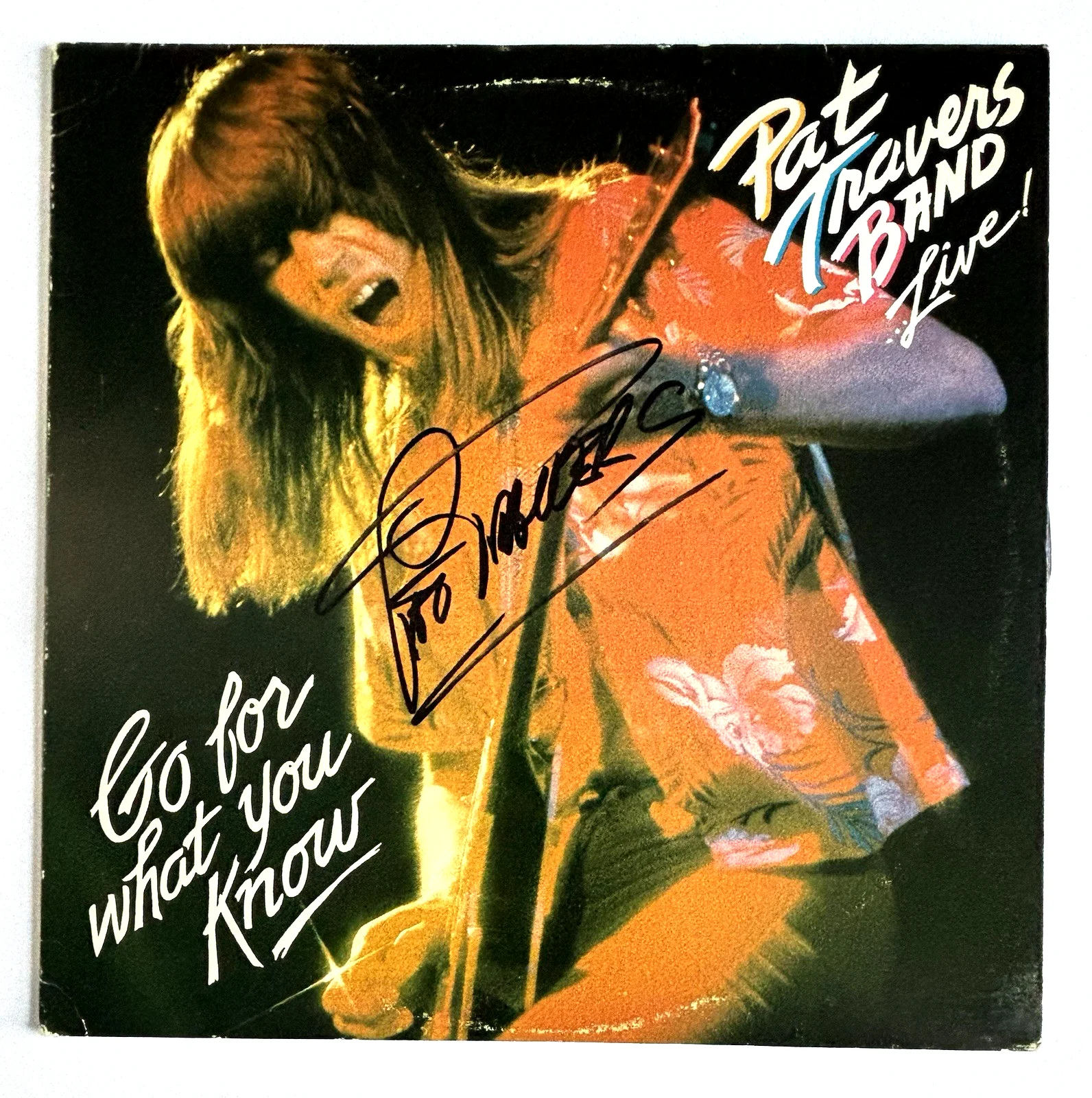 PAT TRAVERS Signed LIVE! GO FOR WHAT YOU KNOW Vinyl LP RECORD Album PSA DNA COA, изображение 2