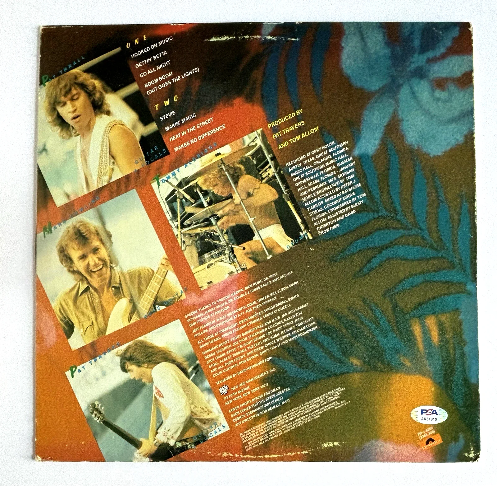 PAT TRAVERS Signed LIVE! GO FOR WHAT YOU KNOW Vinyl LP RECORD Album PSA DNA COA, изображение 4