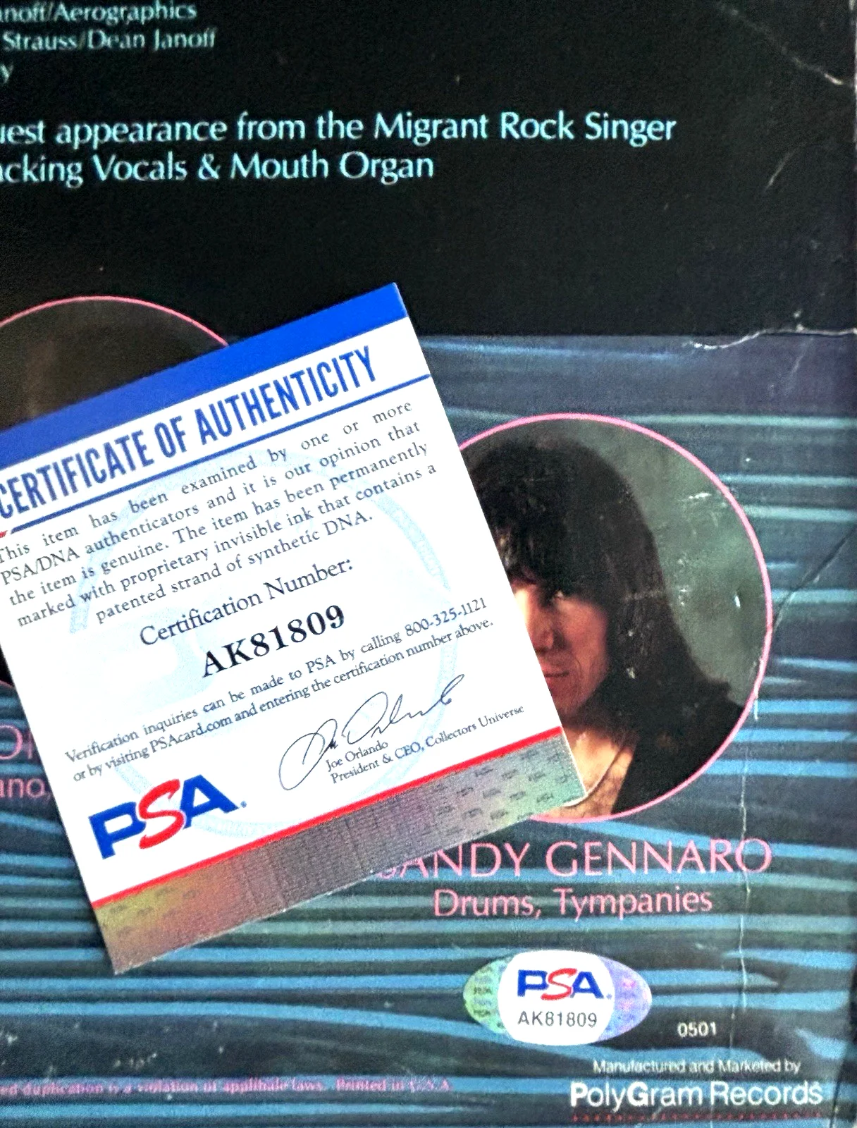 PAT TRAVERS Signed BLACK PEARL Vinyl LP RECORD Album PSA DNA COA, image 5