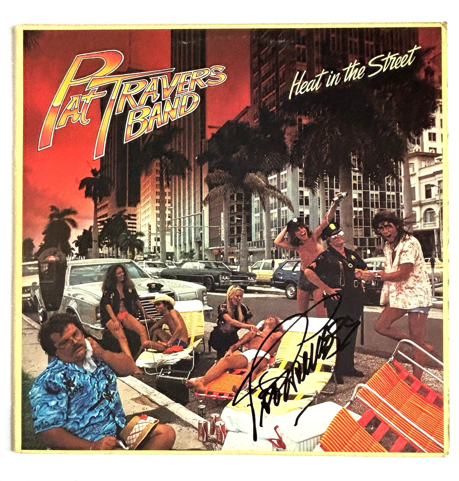 PAT TRAVERS Signed HEAT IN THE STREET Vinyl LP RECORD Album PSA DNA COA, изображение 2