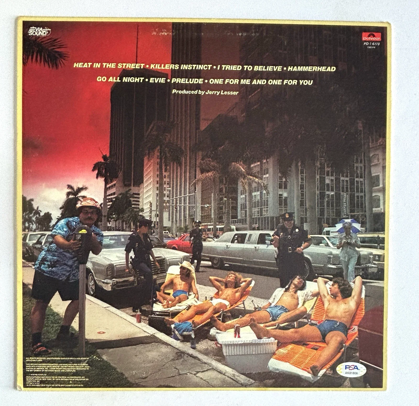 PAT TRAVERS Signed HEAT IN THE STREET Vinyl LP RECORD Album PSA DNA COA, изображение 4