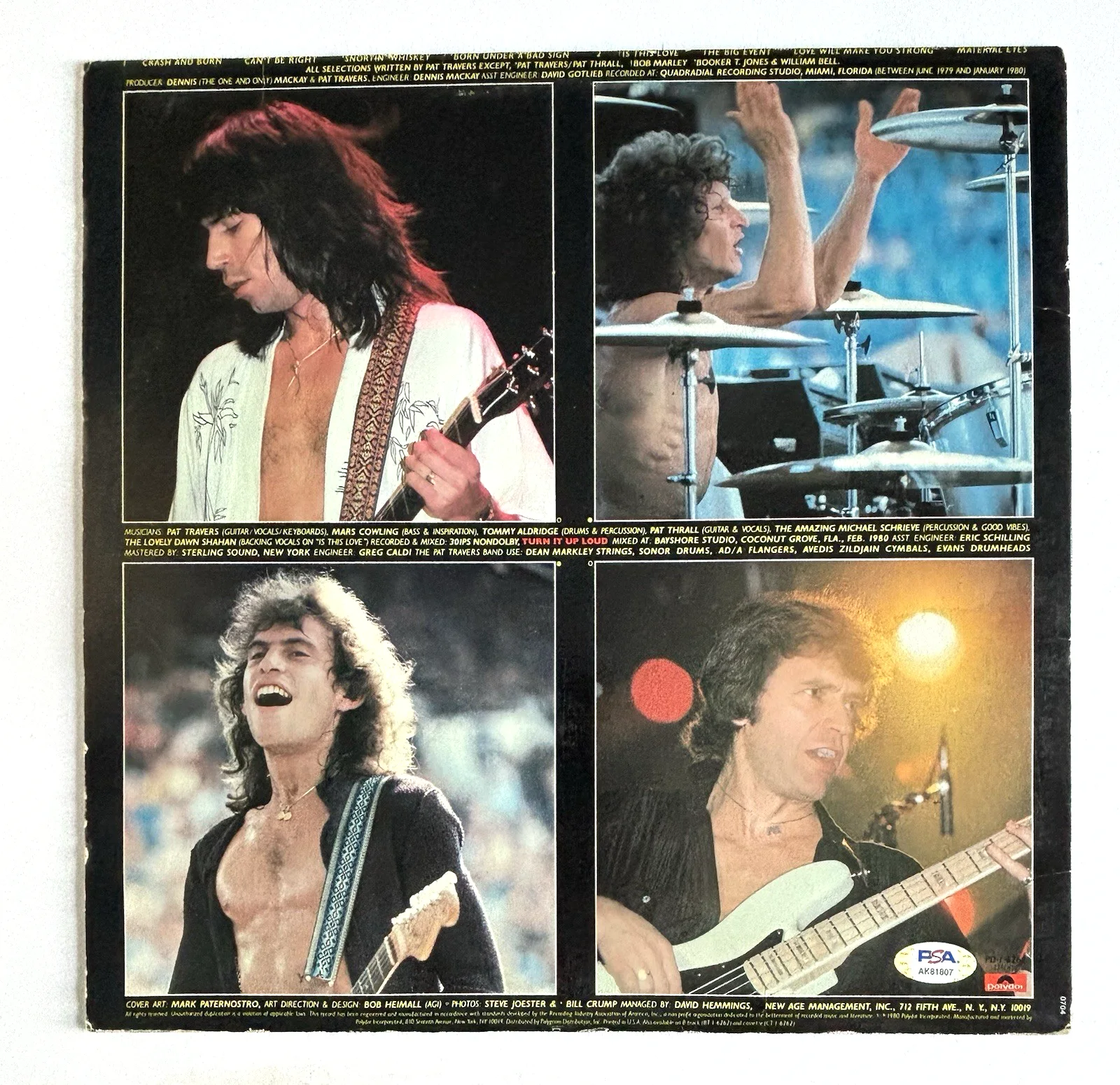 PAT TRAVERS Signed CRASH AND BURN Vinyl LP RECORD Album PSA DNA COA, image 4