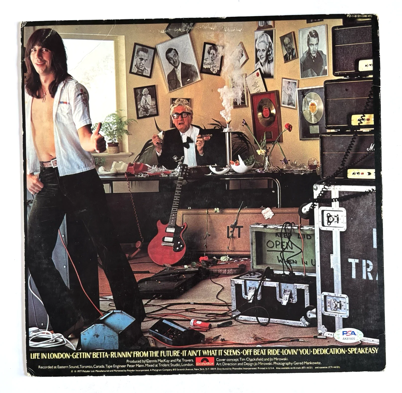 PAT TRAVERS Signed PUTTING IT STRAIGHT Vinyl LP RECORD Album PSA DNA COA, image 4