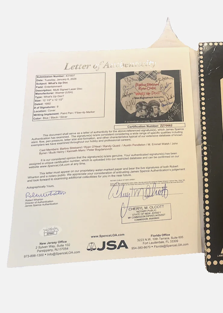 9 Cast signed WHAT'S UP DOC autograph Barbra Streisand Ryan Oneal & more JSA COA, изображение 2