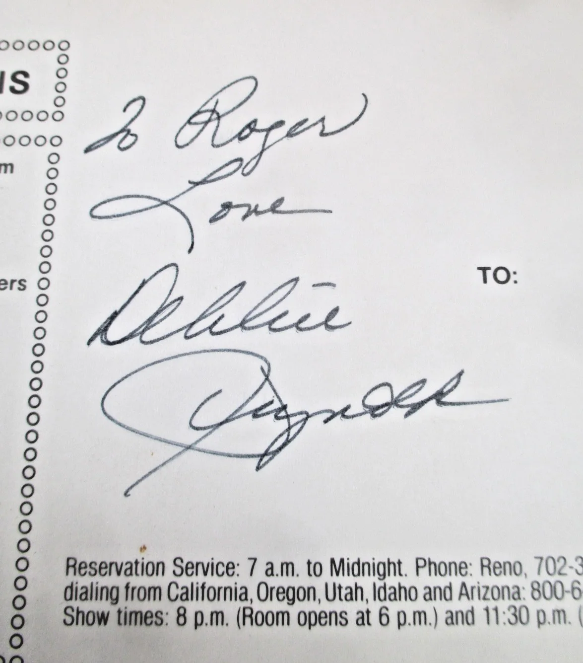 Debbie Reynolds — Debbie Reynolds Autographed HARRH's JSA COA Signed Actress Hand Signed Card, image 3