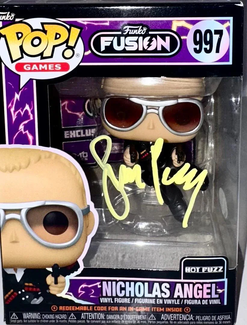 Simon Pegg Signed Funko Pop #997 "Nicholas Angel" (Hot Fuzz) - JSA COA, изображение 2