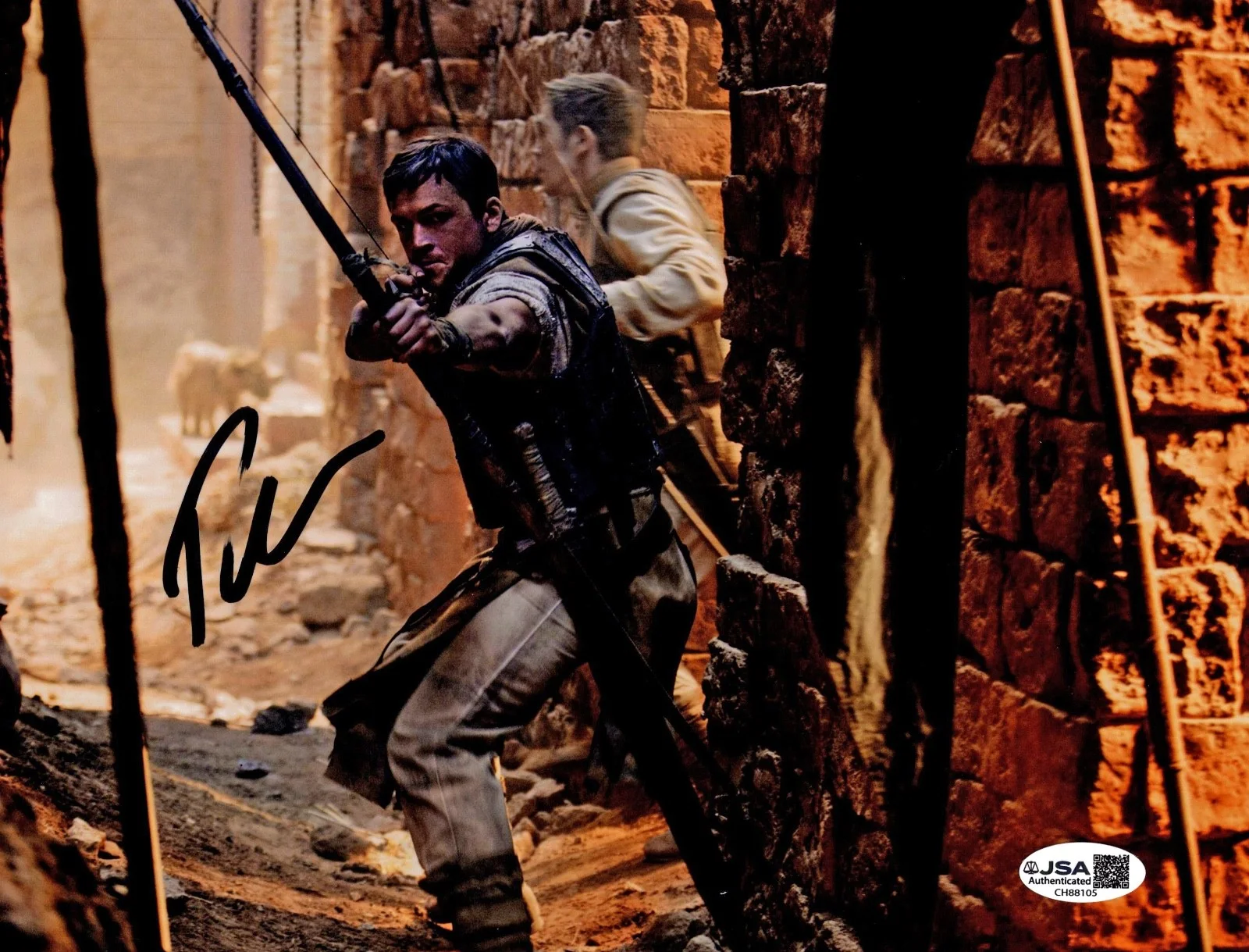 TARON EGERTON — TARON EGERTON Authentic Hand-Signed "ROBIN HOOD" 8x10 Photo (JSA COA)