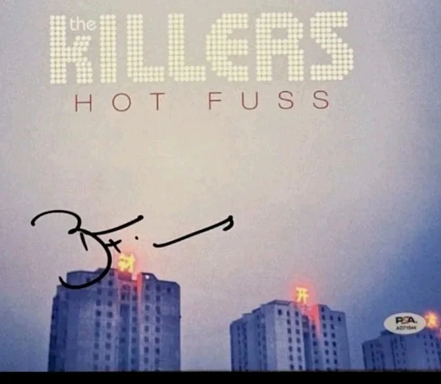 BRANDON FLOWERS THE KILLERS SIGNED HOT FUSS VINYL ALBUM PSA COA, изображение 4