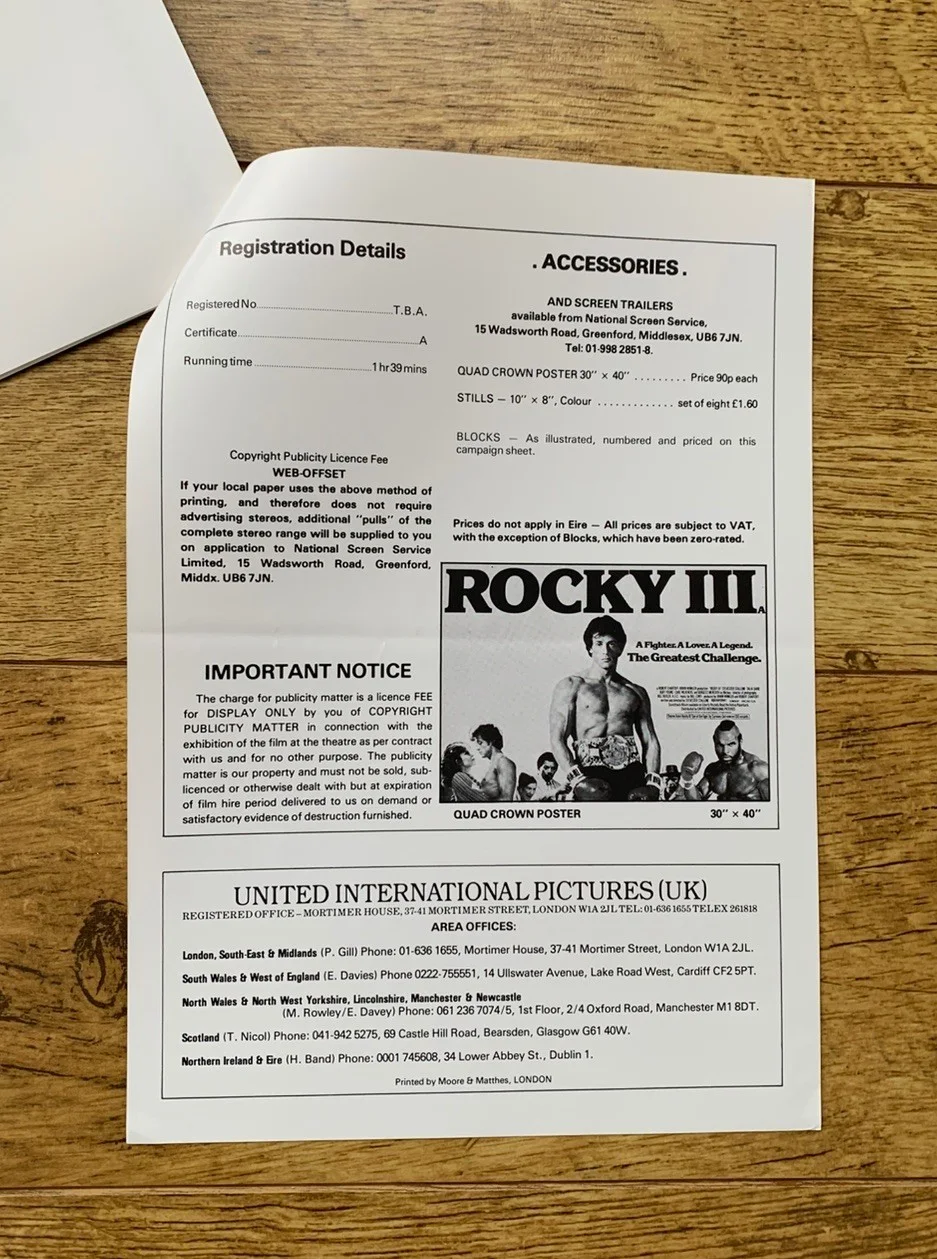 Rocky 3 Cinema Campaign Press Book 1982 Sylvester Stallone, image 4