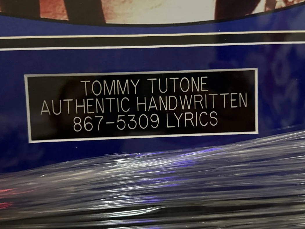 Tommy Tutone Signed Hand Written Lyric Sheet 867-5309 Jenny Custom Framed JSA, изображение 5