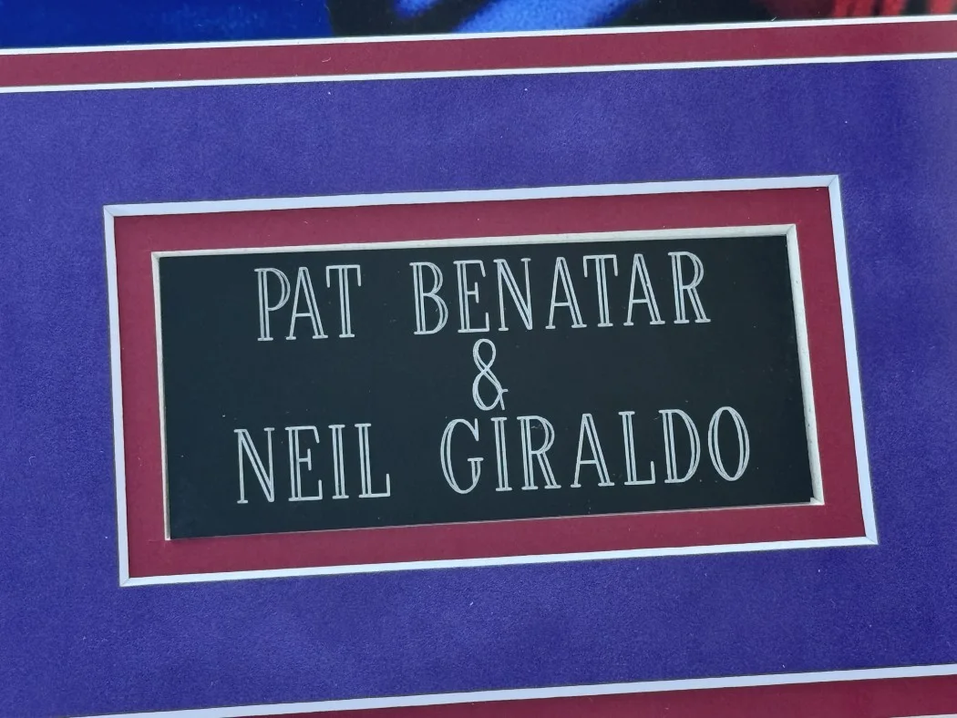 Pat Benatar Neil Giraldo Dual Signed Cut My Grandma And Grandpa Rock Framed BAS, image 3