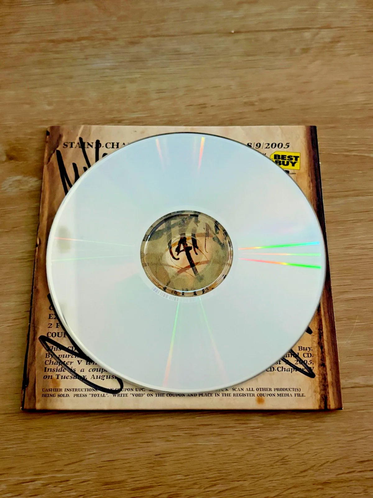 Rare Signed Best Buy Exclusive Staind Chapter V Promo CD Whole Band Aaron Lewis, image 3