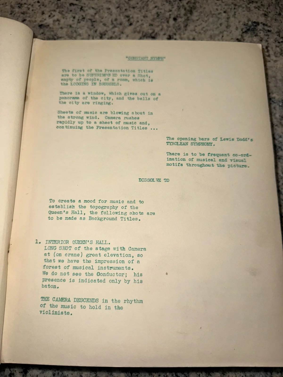 Original 1943 British Film Script - The Constant Nymph - 1933 Basil Dean, image 3