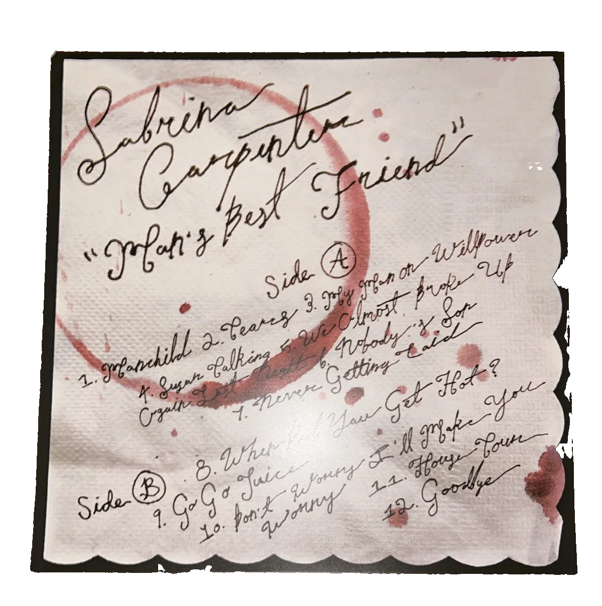 Sabrina Carpenter Signed Man's Best Friend VINYL INSERT JSA COA autographed, image 4