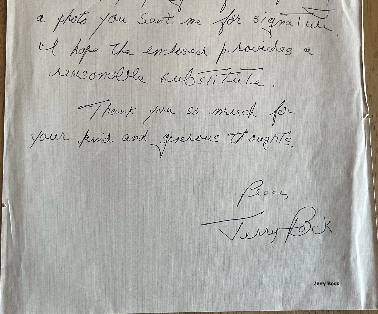 Jerry Bock — Composer Jerry Bock Autograph Photo and Letter with "Fiddler On The Roof Quote", изображение 4