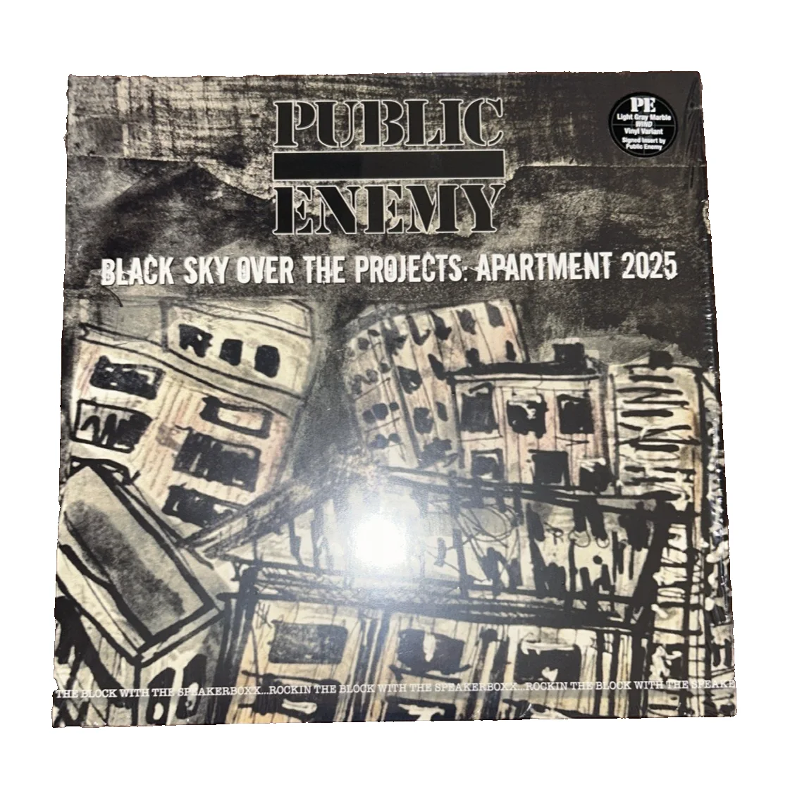 Public Enemy SIGNED Black Sky Over The Projects LP Vinyl Chuck D Flava Flav JSA, image 5