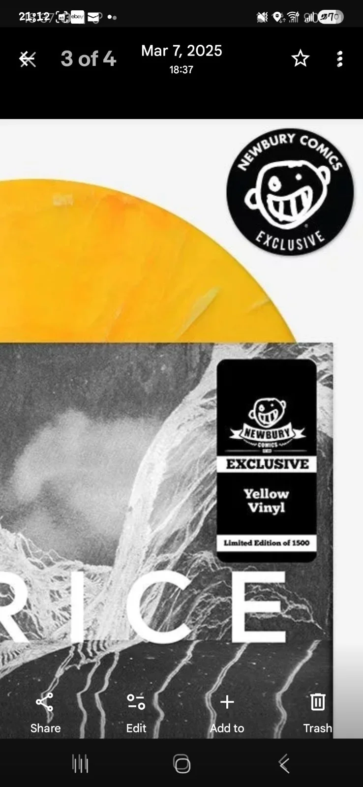 Thrice Autographed To Be Everywhere Is To Be Nowhere Yellow Vinyl LP Full Band!, image 2