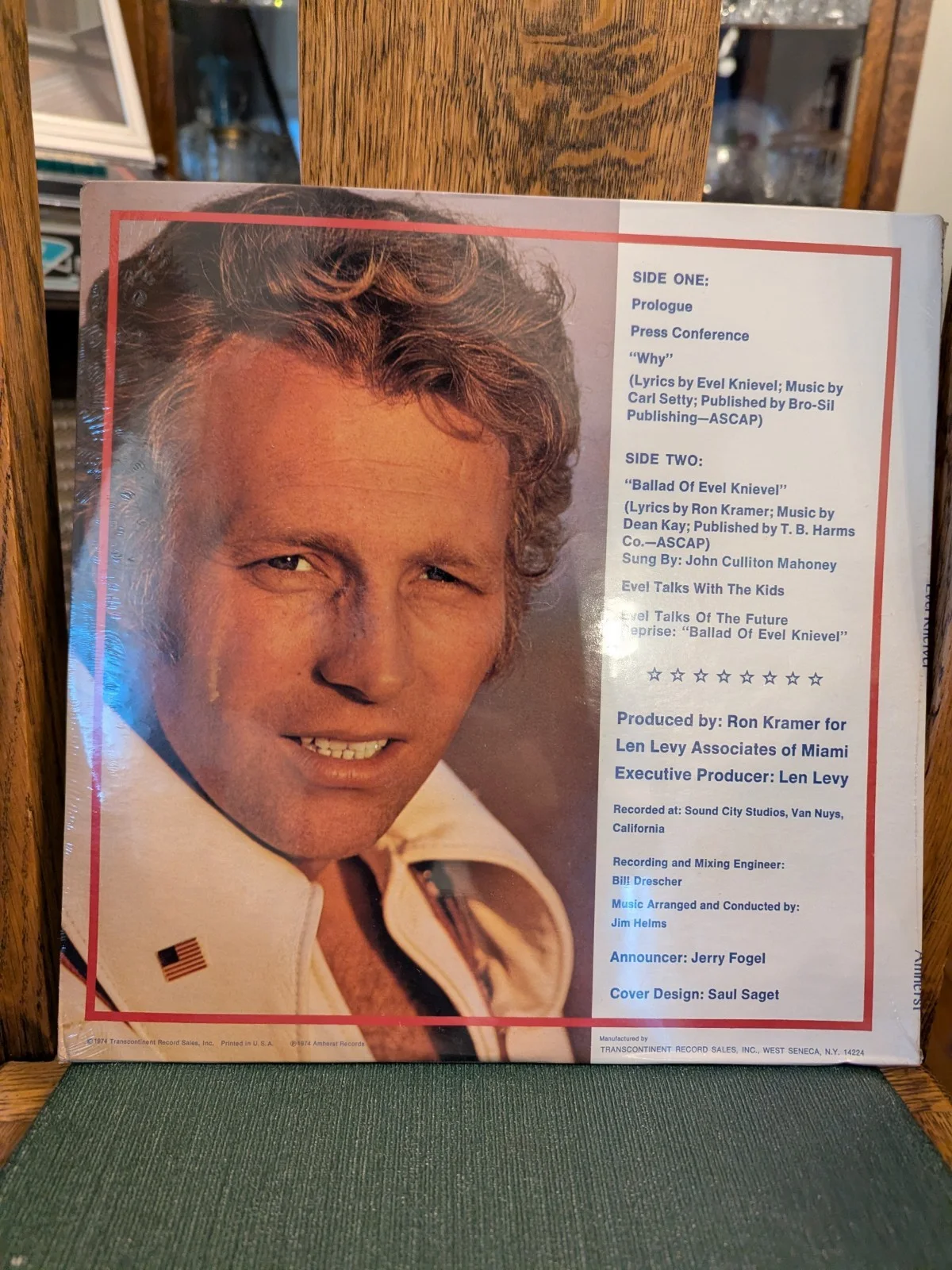 Evel Knievel "The Evel Knievel Story" Vinyl Record Album LP 1974 Amherst Sealed, изображение 3